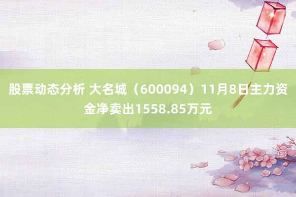 股票动态分析 大名城（600094）11月8日主力资金净卖出1558.85万元