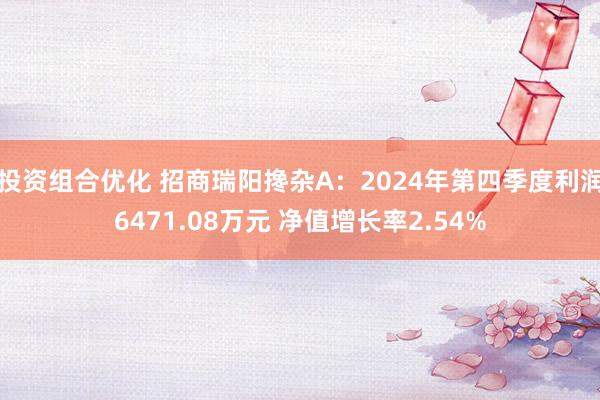 投资组合优化 招商瑞阳搀杂A：2024年第四季度利润6471.08万元 净值增长率2.54%