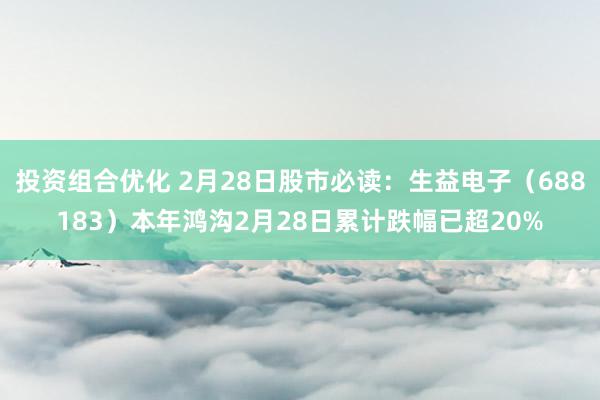 投资组合优化 2月28日股市必读：生益电子（688183）本年鸿沟2月28日累计跌幅已超20%