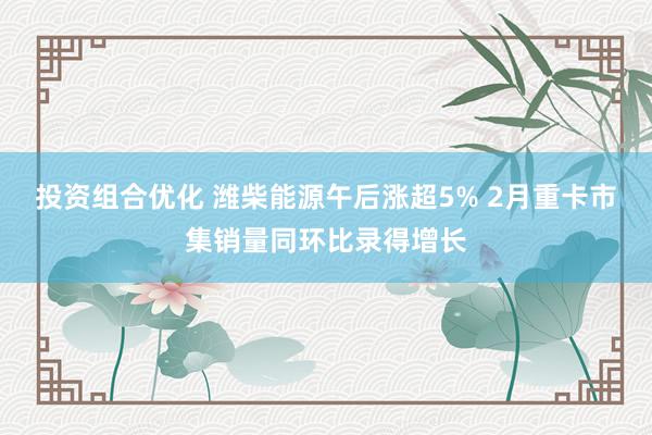 投资组合优化 潍柴能源午后涨超5% 2月重卡市集销量同环比录得增长